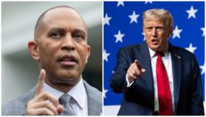Hakeem Jeffries Claps Back After Donald Trump Posts Racist AI Video, “Next Time Say It To My Face”