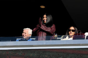 Tea Party: Cardi B Posted Up At The Patriots Game Supporting Her Boo, Steffon Diggs